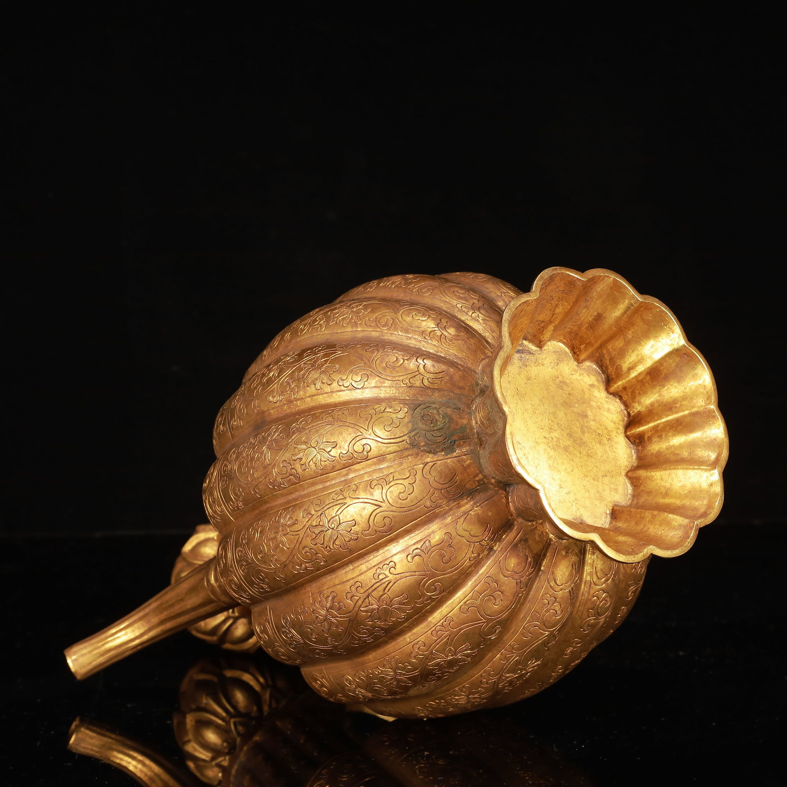 A Huge Gilt Bronze Flower Pattern Ewer - 17