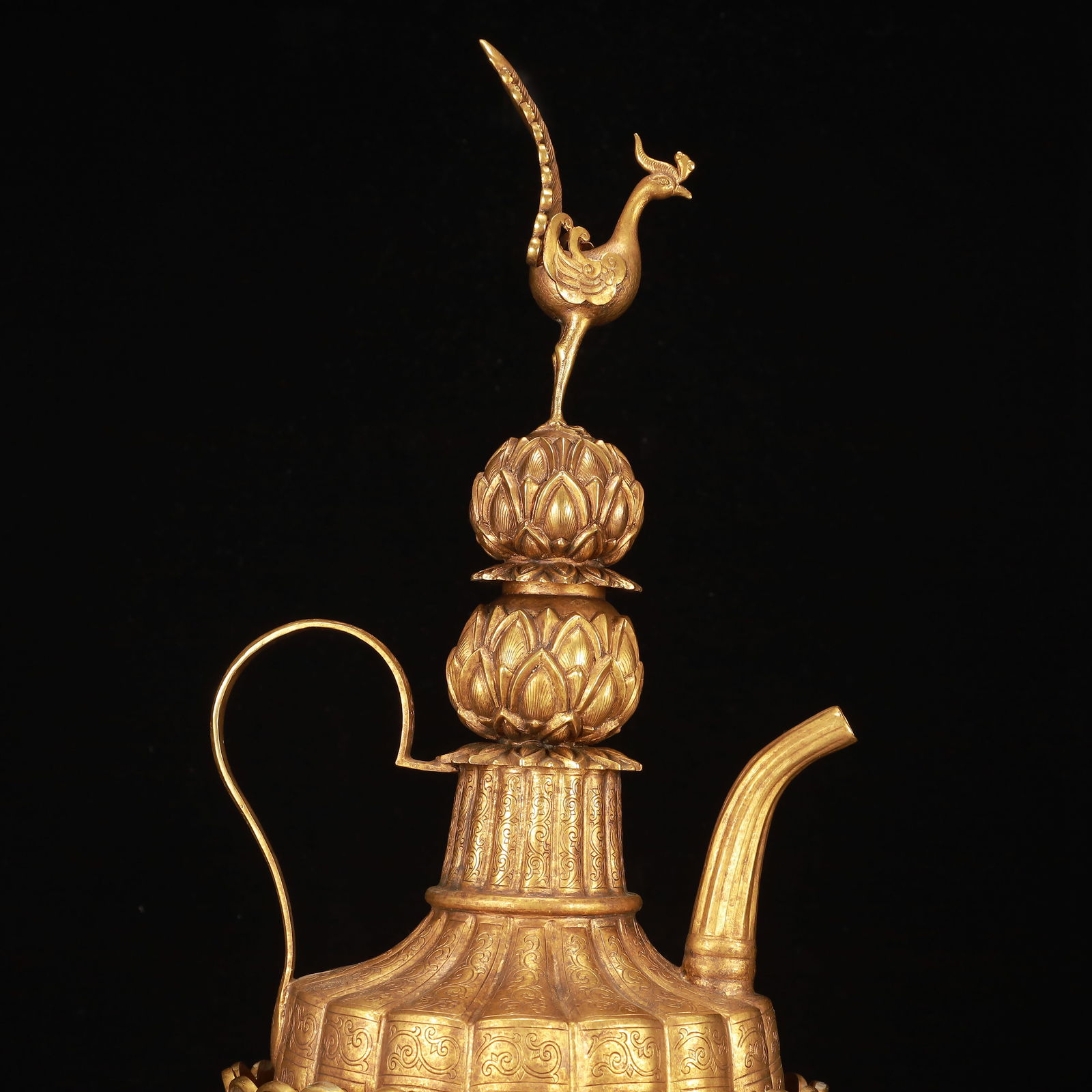 A Huge Gilt Bronze Flower Pattern Ewer - 2