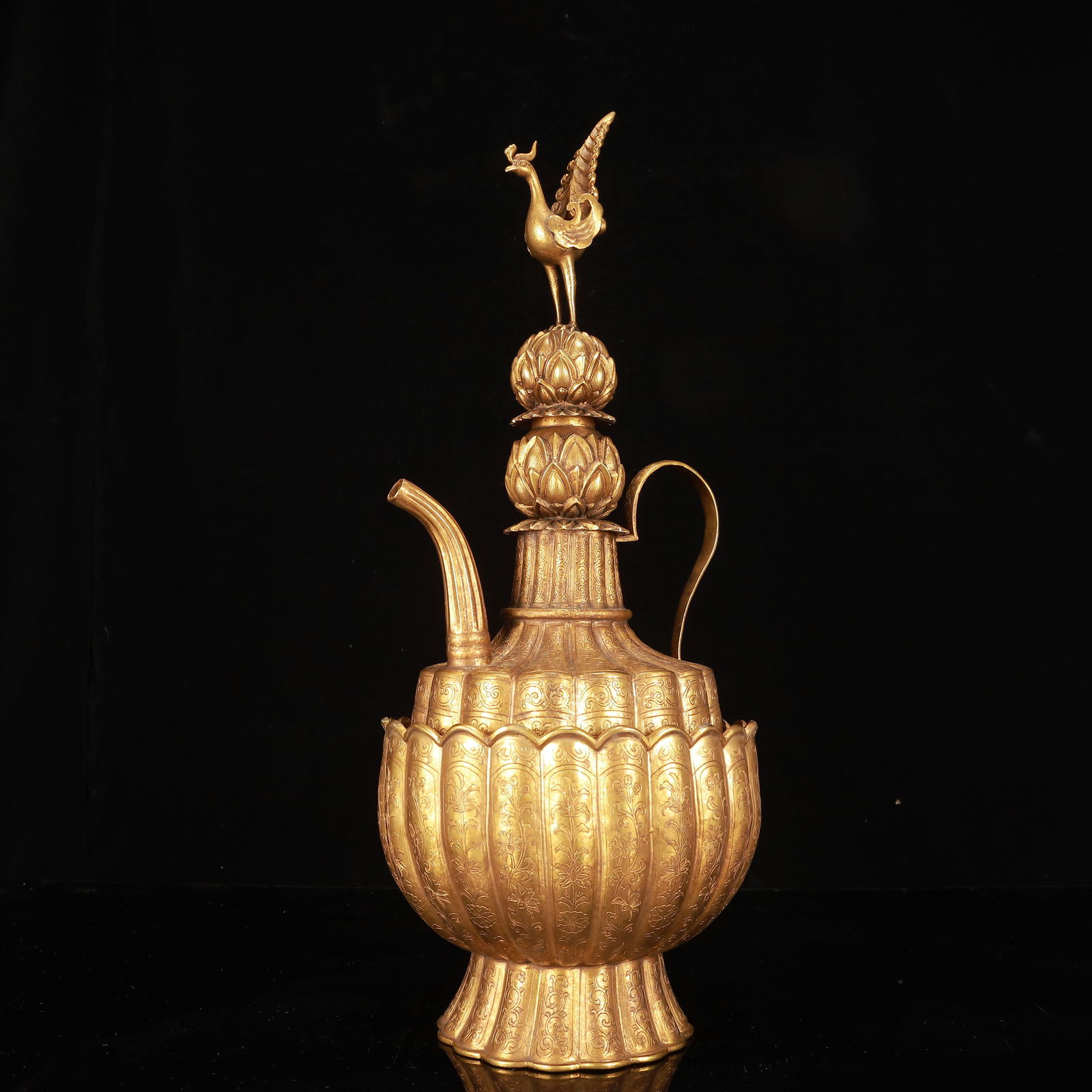 A Huge Gilt Bronze Flower Pattern Ewer - 6