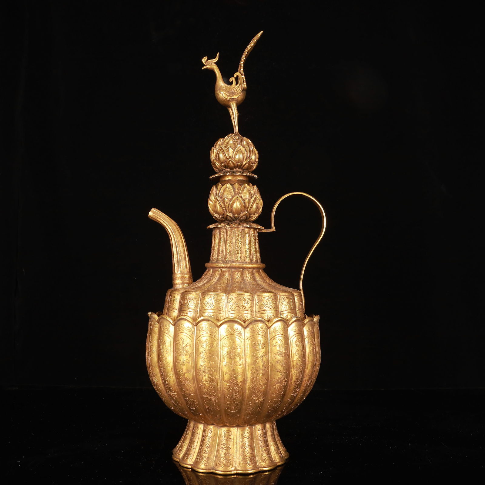 A Huge Gilt Bronze Flower Pattern Ewer - 7