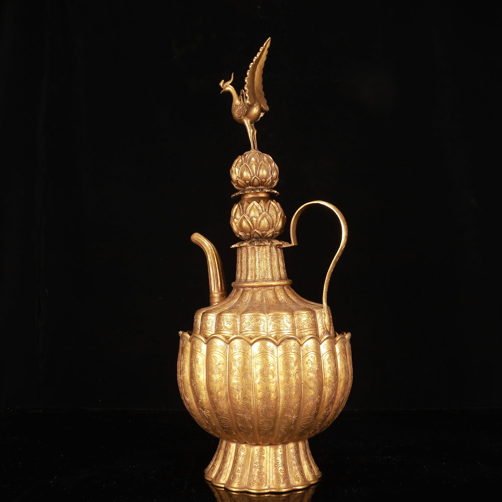 A Huge Gilt Bronze Flower Pattern Ewer - 8