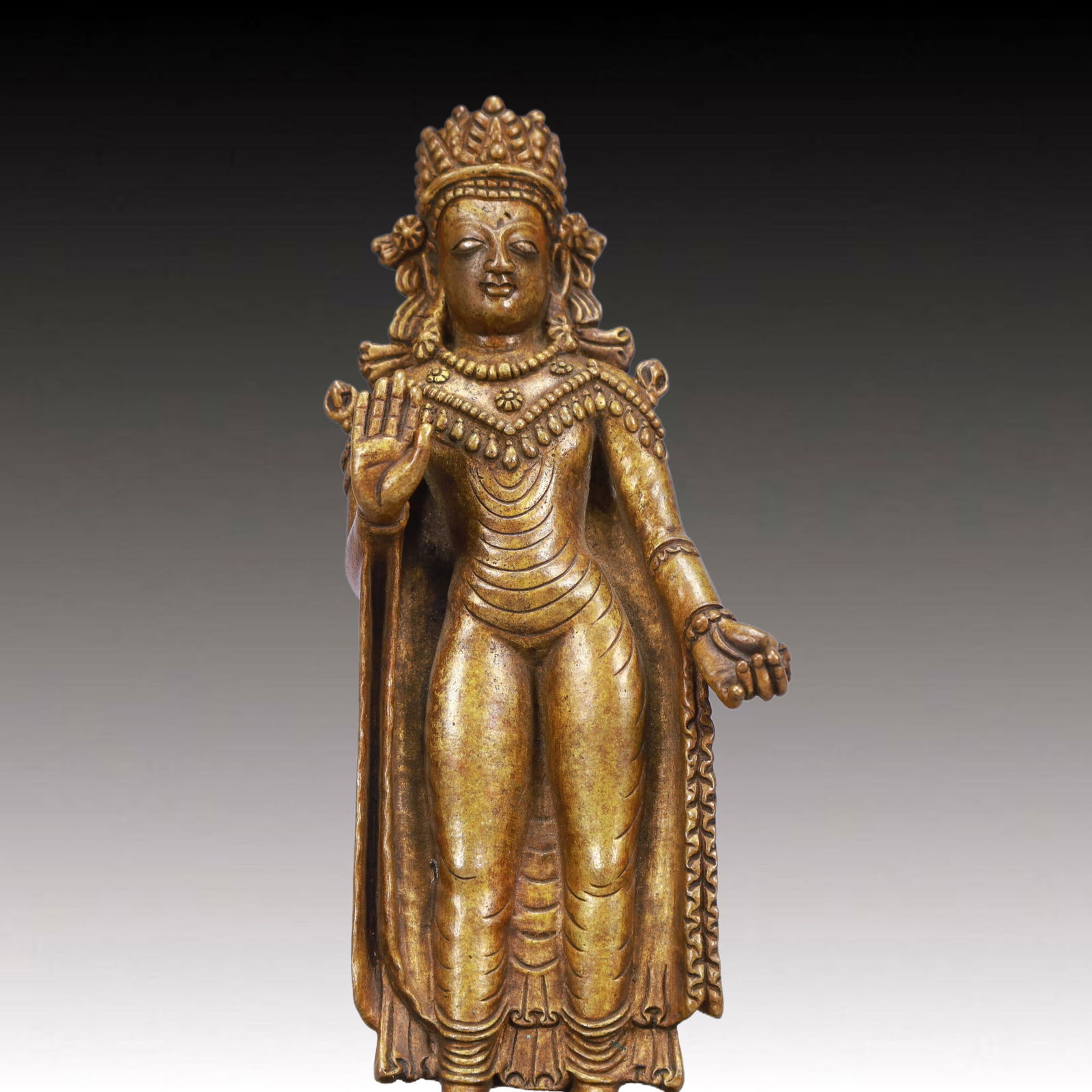 A Solemn Bronze Buddha Statue - 2