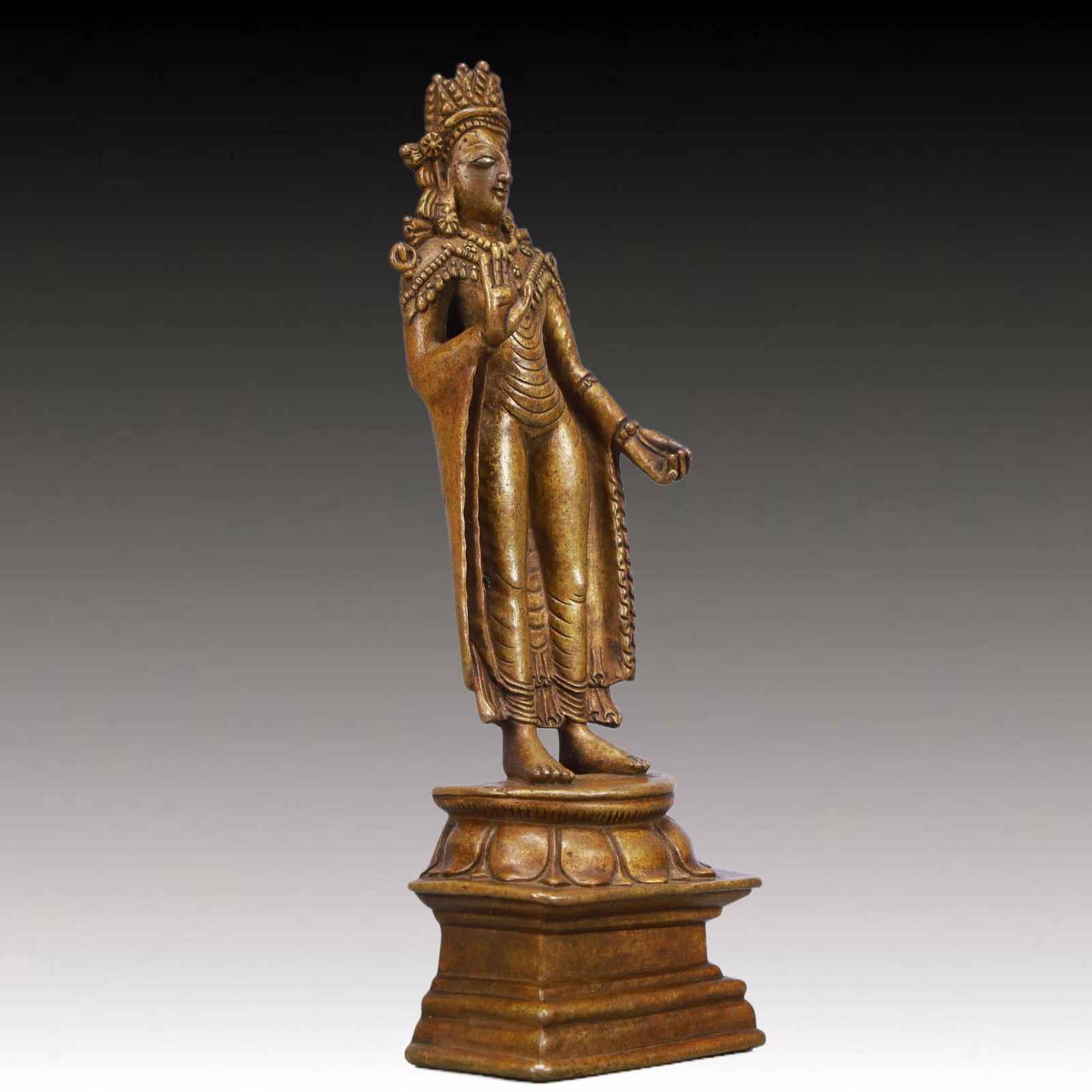A Solemn Bronze Buddha Statue - 5
