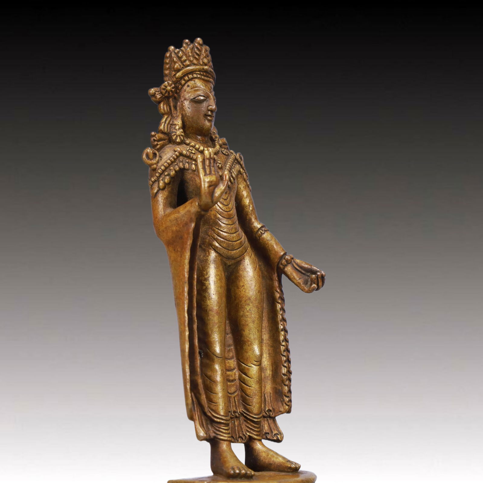 A Solemn Bronze Buddha Statue - 6