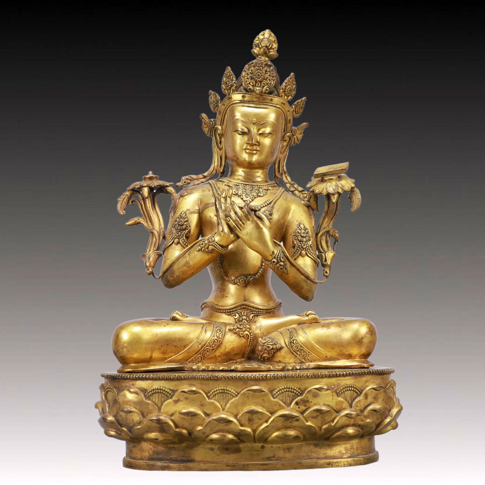 A Solemn Gilt Bronze Statue of Bodhisattva (1 of 11)