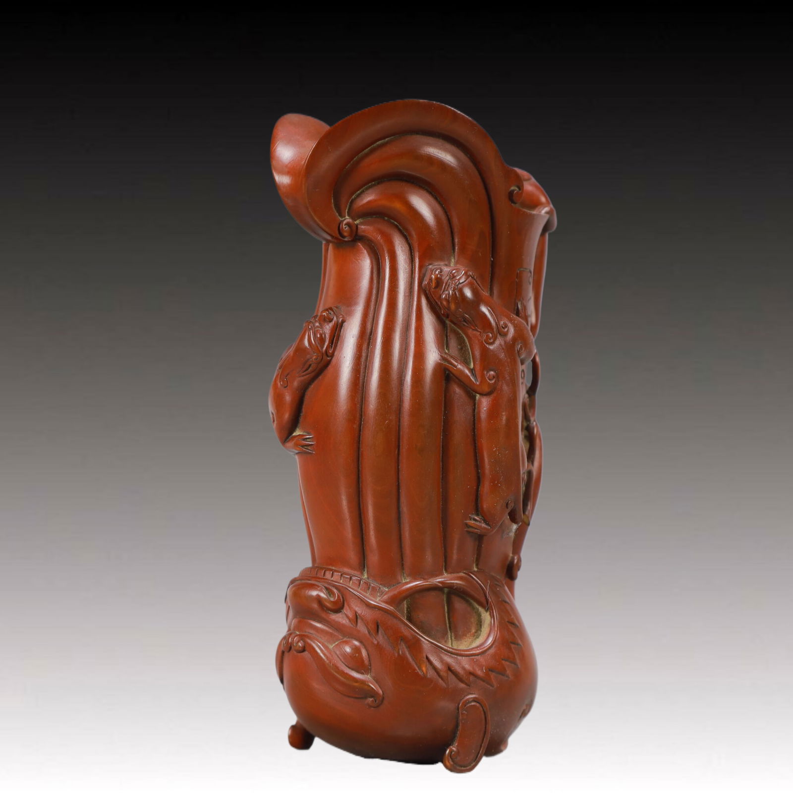 An Exquisite Boxwood Dragon Pattern Goblet - 2