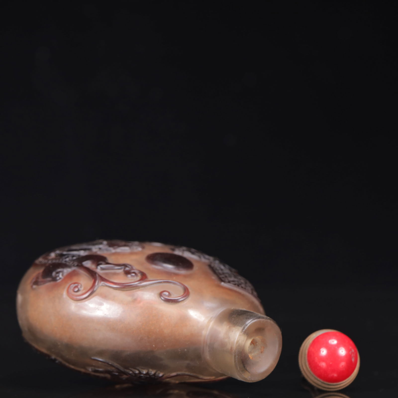 An Exquisite Glass Kylin Pattern Snuff Bottle - 7