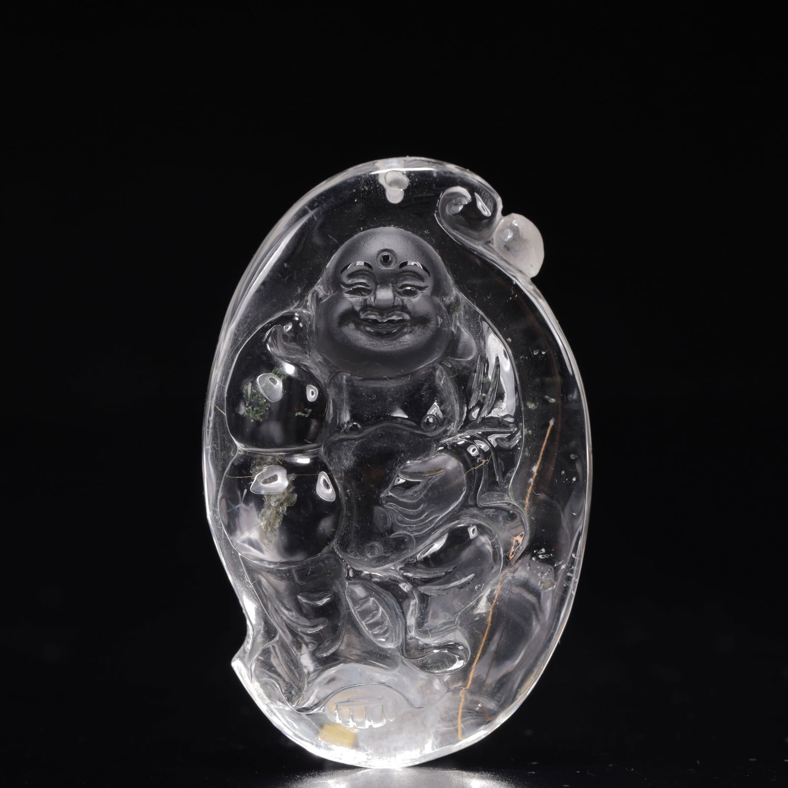 An Exquisite Crystal Statue of Maitreya Buddha Pendant (1 of 4)