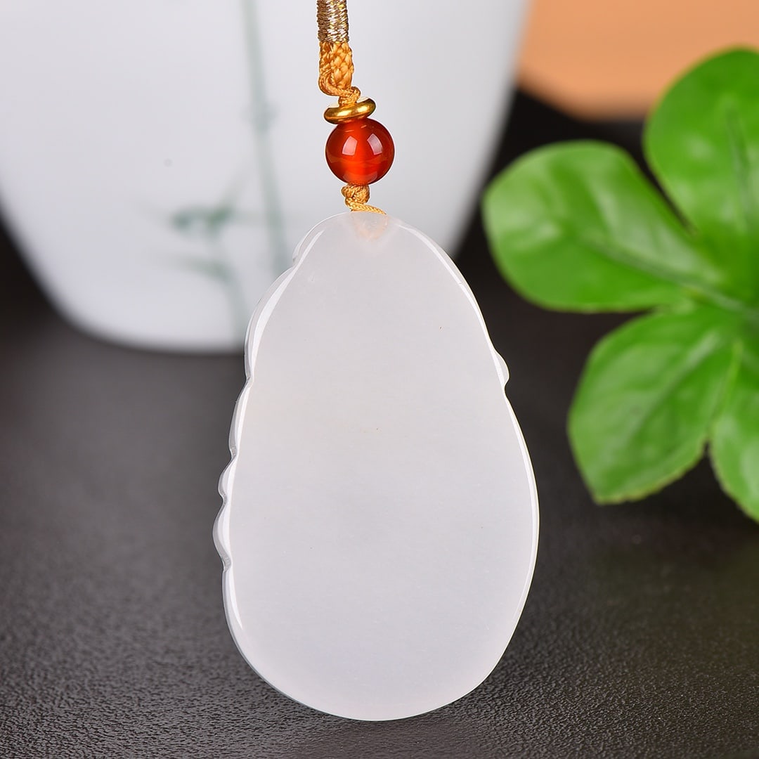 An Exquisite White Jade Auspicious Cloud Pattern Pendant - 5
