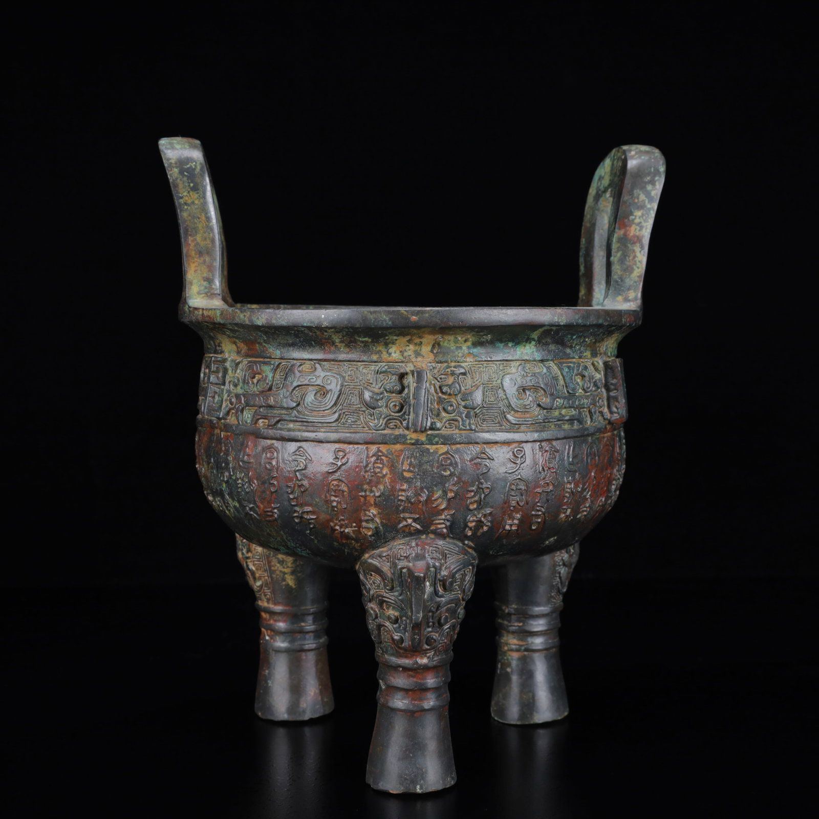 An Archaic Bronze Inscription Double-Ears and Tripod Censer (1 of 18)