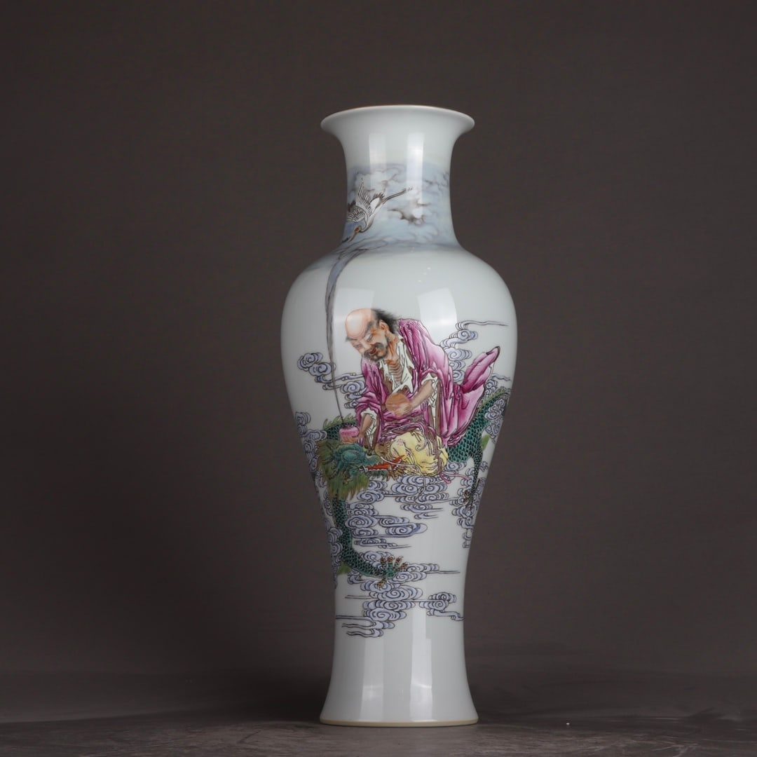 A Rare Famille-Rose Character and Story Pattern Vase (1 of 9)