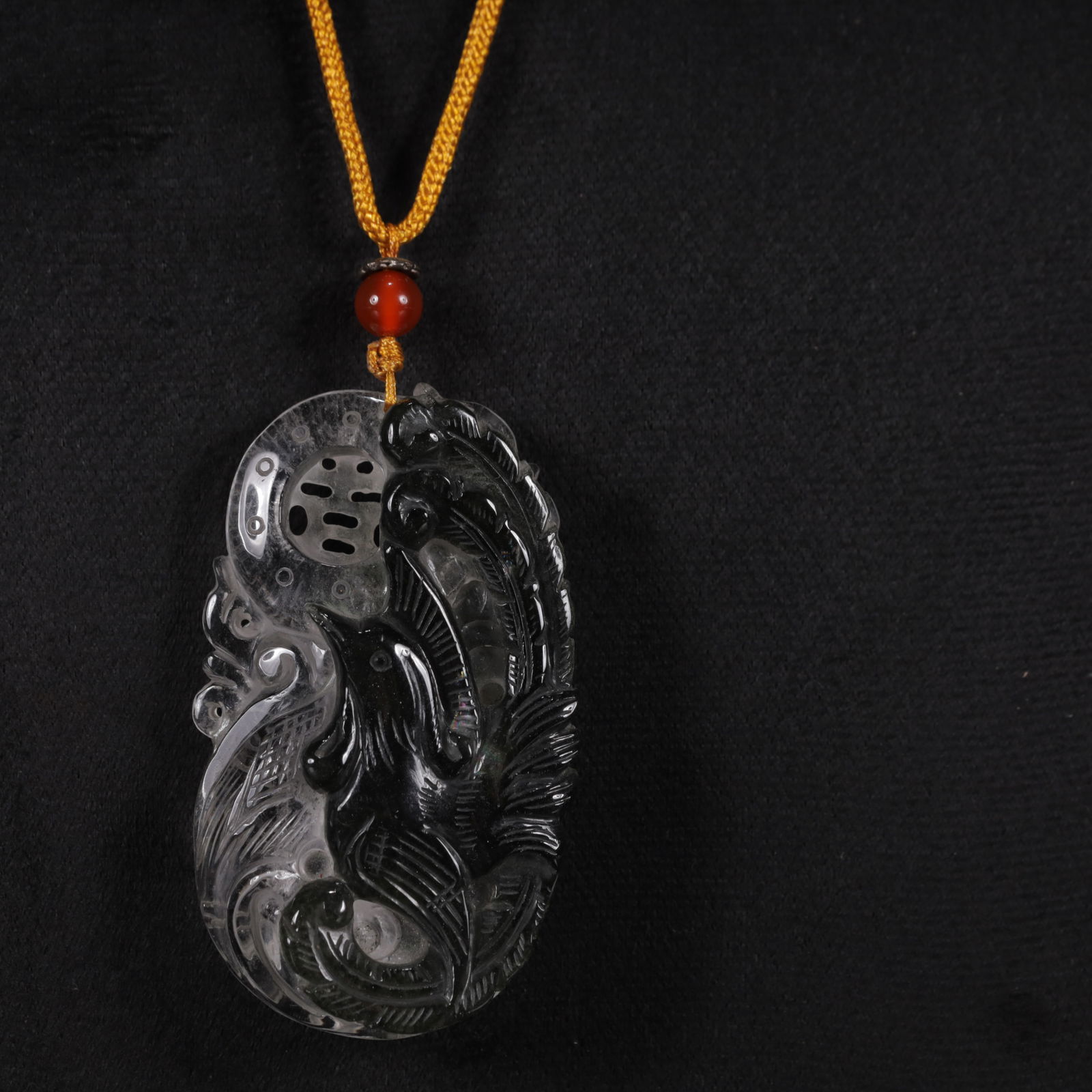 An Exquisite Crystal Phoenix Pattern Pendant - 2