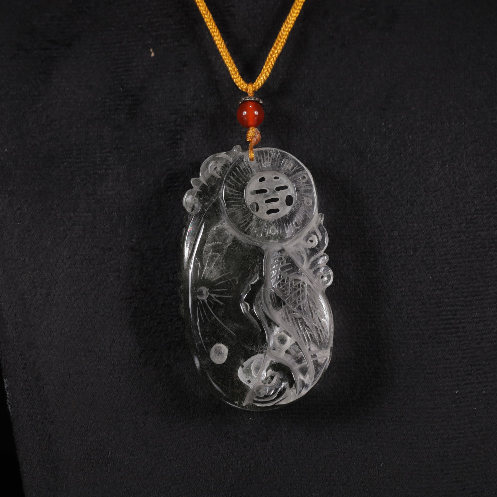 An Exquisite Crystal Phoenix Pattern Pendant - 4