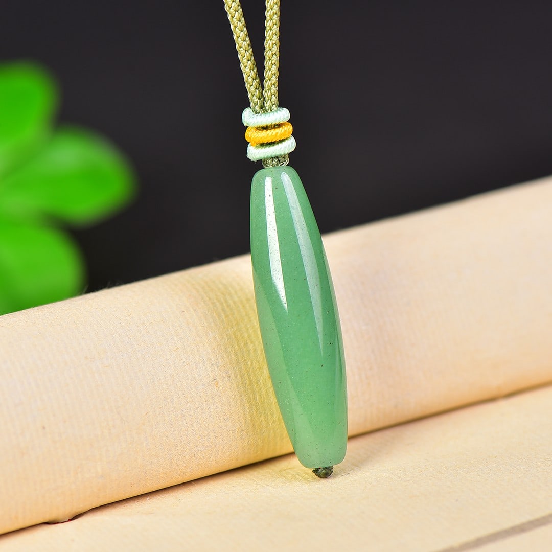 An Exquisite Greenish Jade Pendant: An Exquisite Greenish Jade Pendant,Size:0.4inx1.6in 青玉挂件