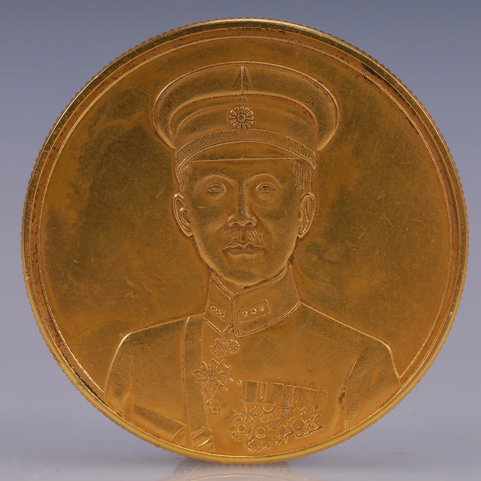 An Exquisite Gilt Silver Coin: An Exquisite Gilt Silver Coin,The Republic of China, Size:1.5in Weight:37.5g