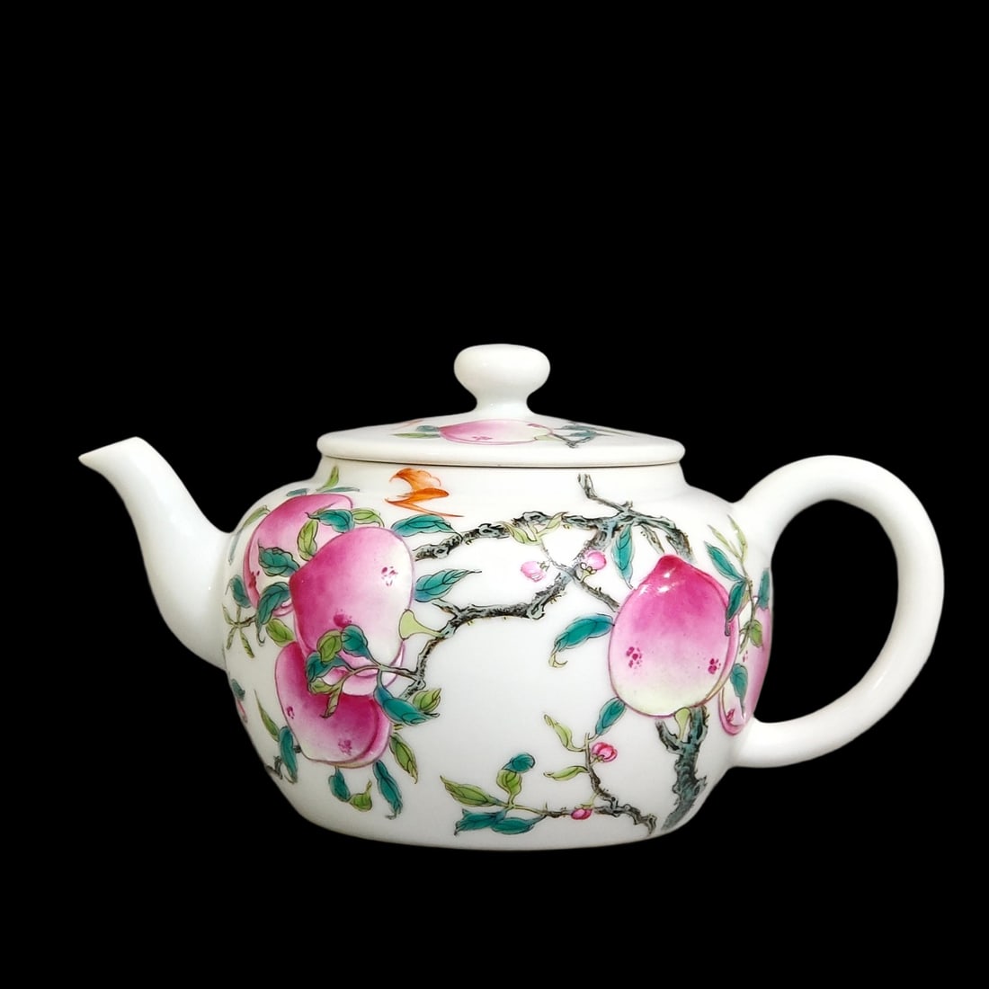 An Exquisite Famille-Rose Bats and Peach Pattern Pot,with poem (1 of 8)