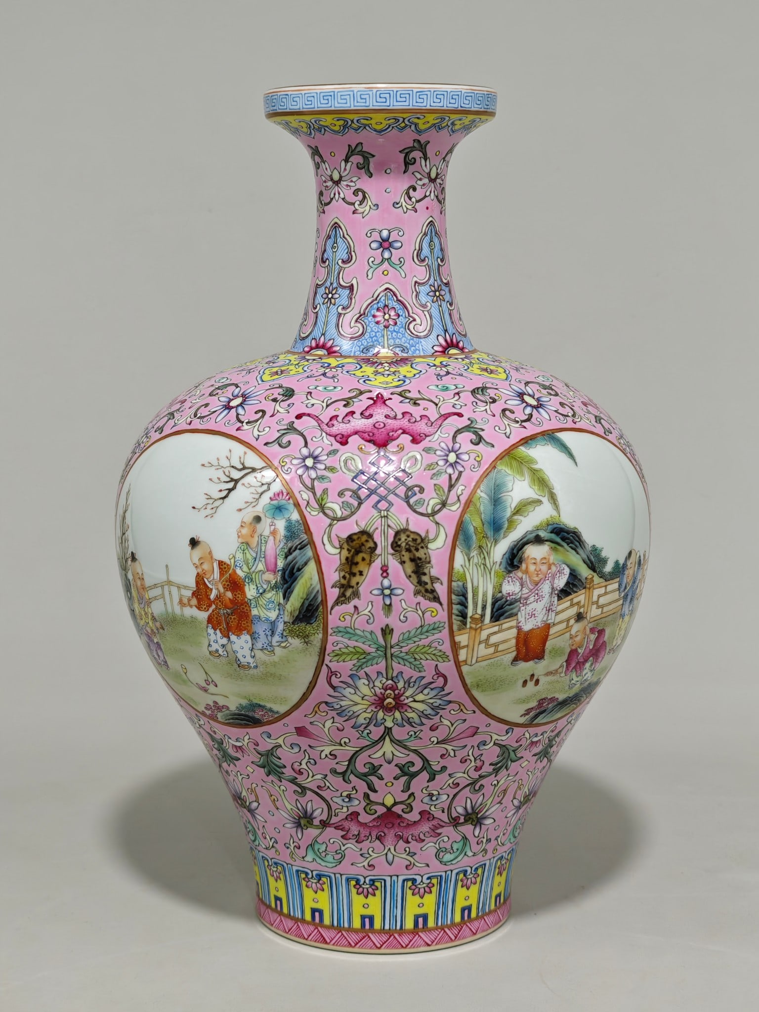 A Rare Famille-Rose Character and Story Pattern Vase (1 of 7)
