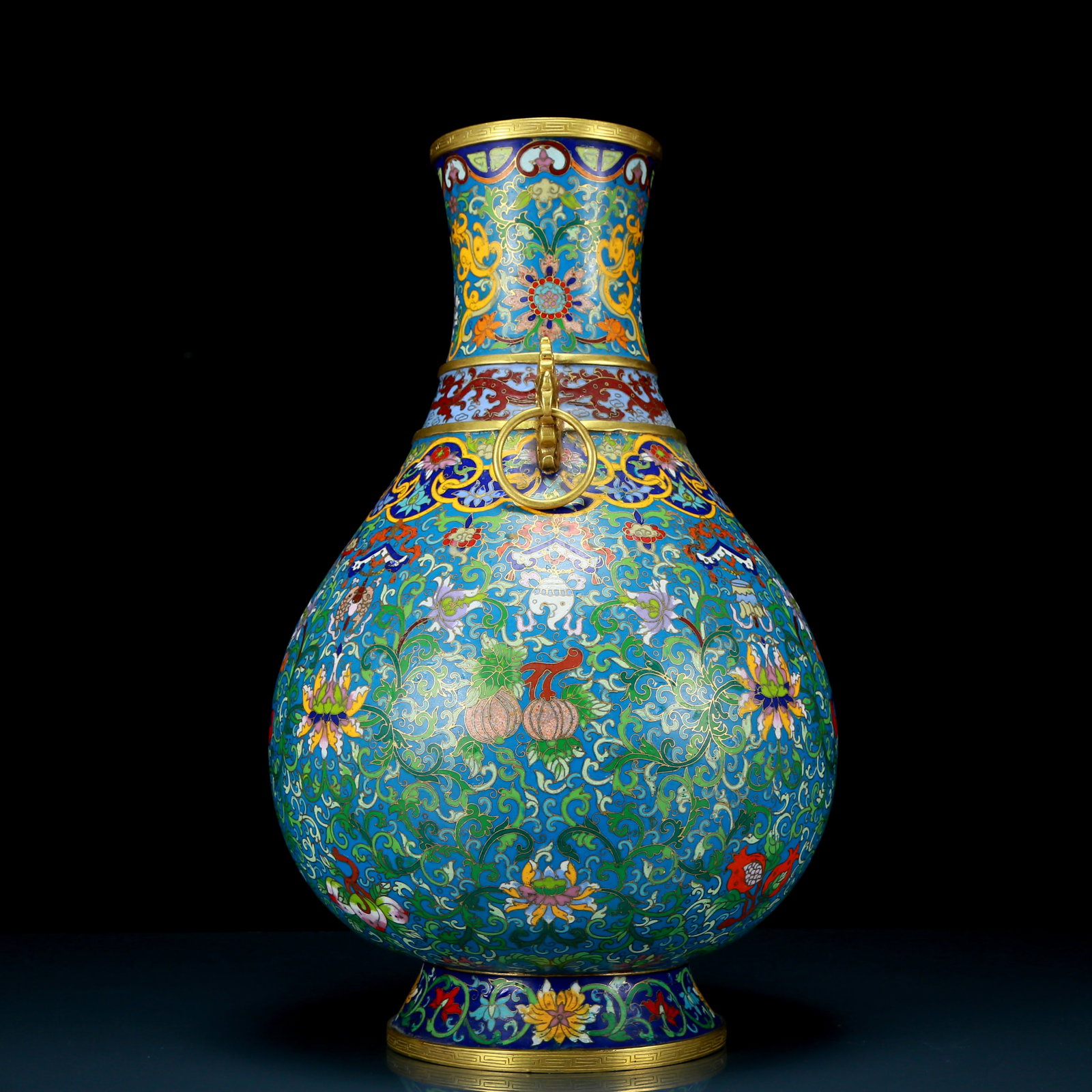 A perfect cloisonne lotus pattern amphora - 8