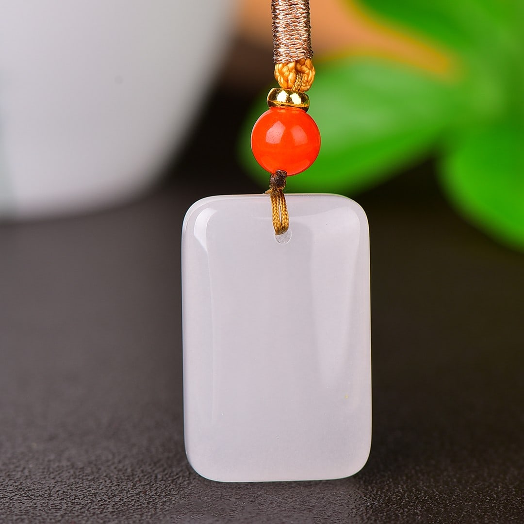 An Exquisite White Jade Pendant: An Exquisite White Jade Pendant,Size:0.7inx1in 白玉挂件
