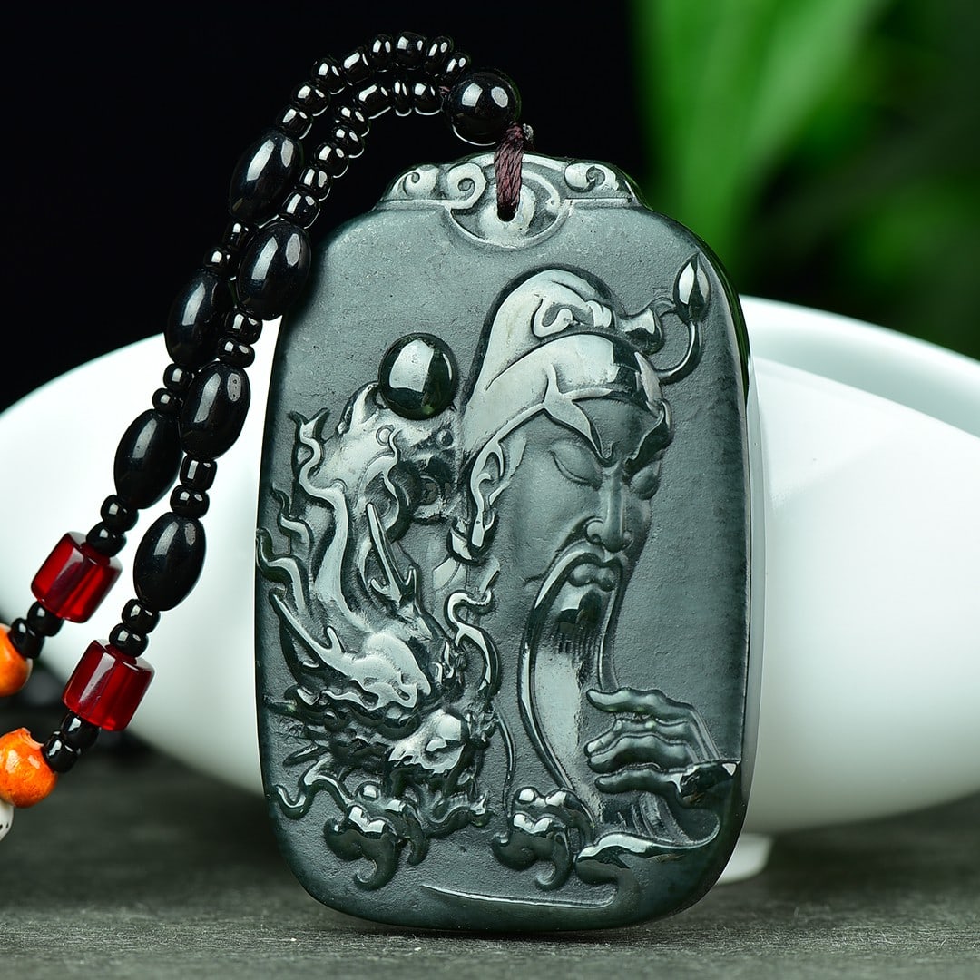 An Exquisite Jasper Figure Pattern Pendant: An Exquisite Jasper Jade Figure Pattern Pendant,Size:1.6inx2.5in 碧玉人物纹挂件