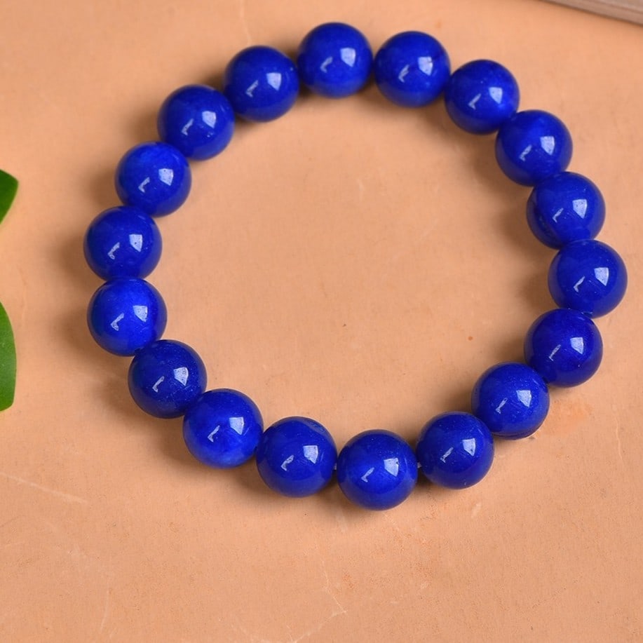 An Exquisite Lapis Lazuli Bracelets: An Exquisite Lapis Lazuli Bracelet,Size:0.4inx0.3in 青金石手串