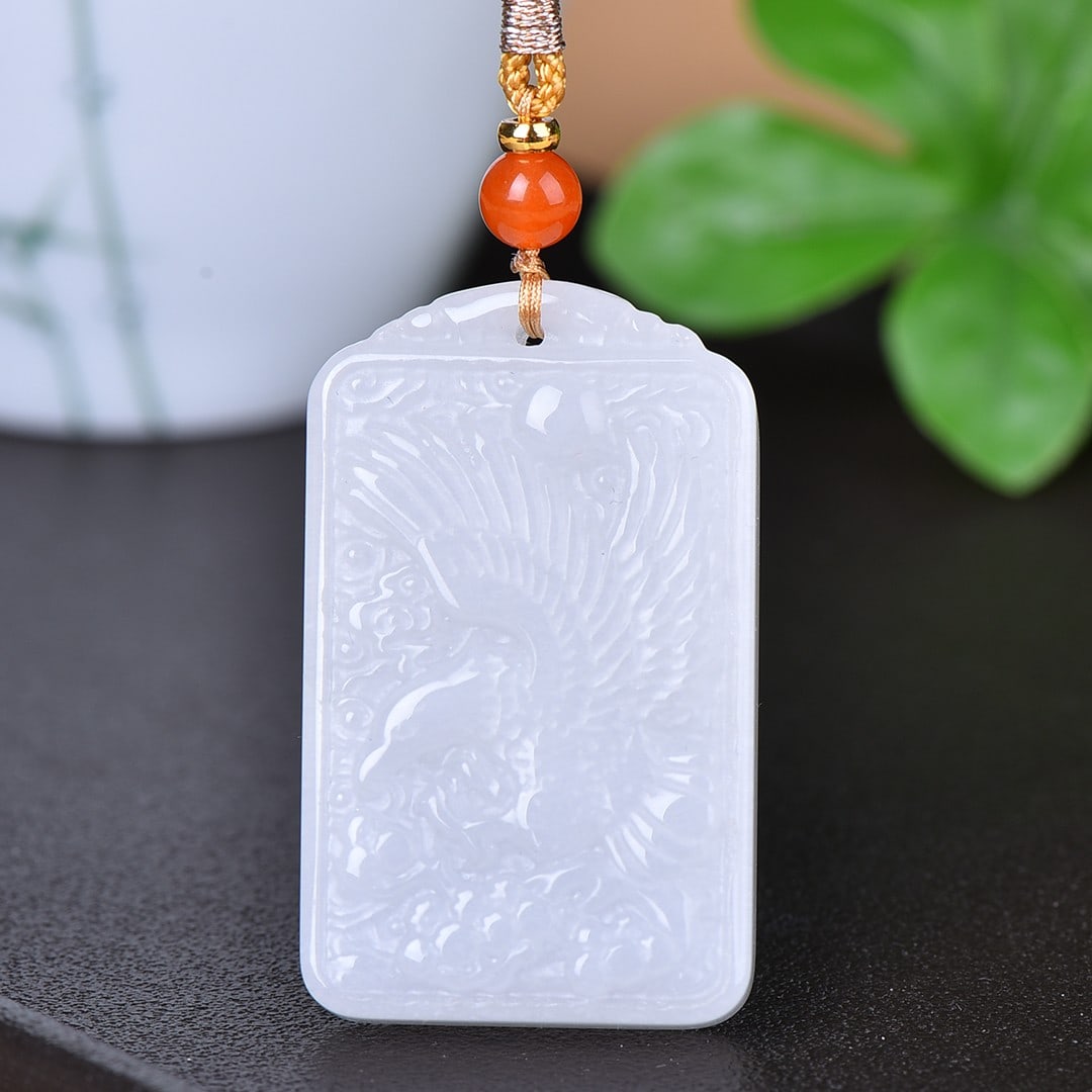 An Exquisite White Jade Wild Goose Pattern Pendant: An Exquisite White Jade Wild Goose Pattern Pendant,Size:1.1inx1.8in 白玉大雁纹挂件