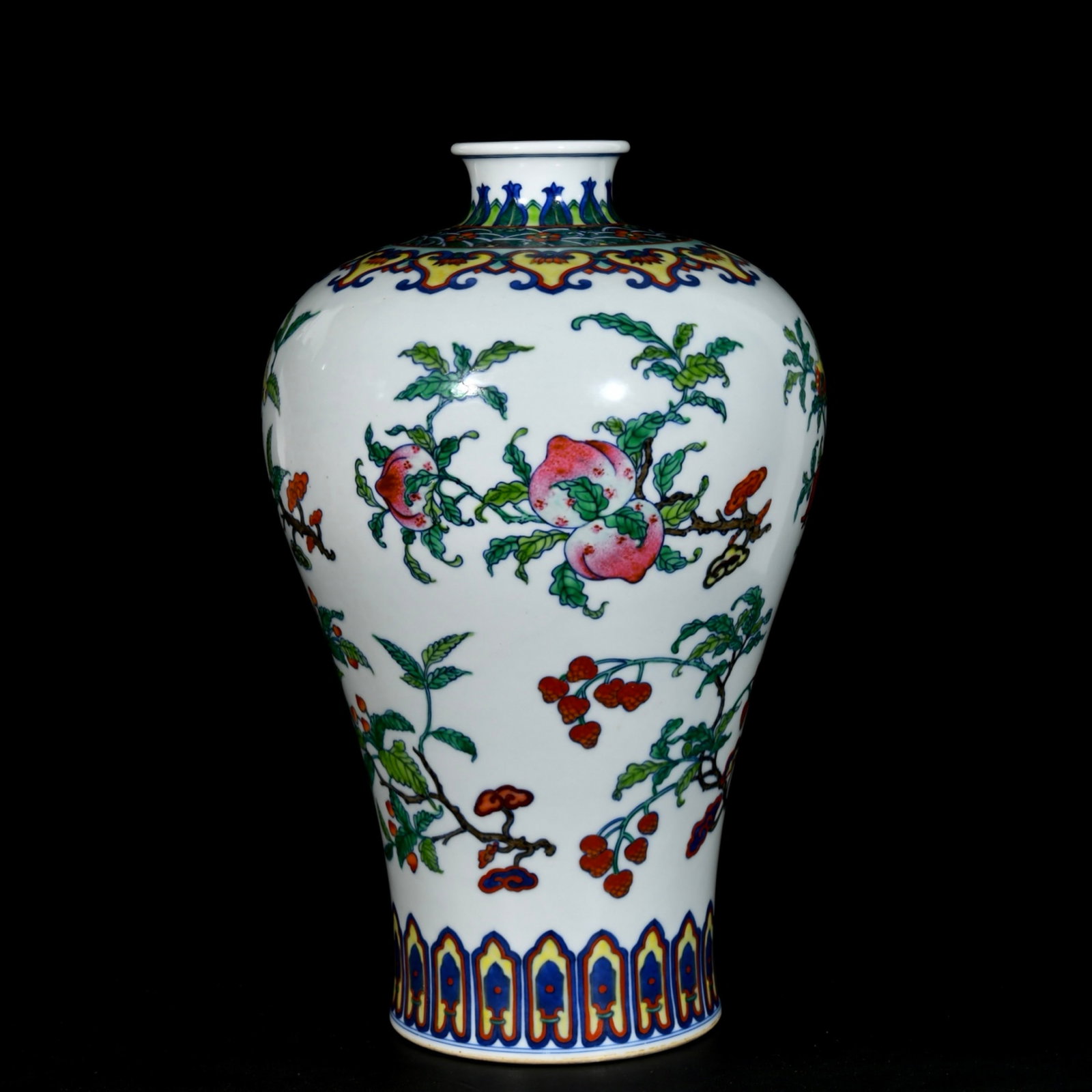 A Rare Wucai Fruit Pattern Vase (1 of 9)