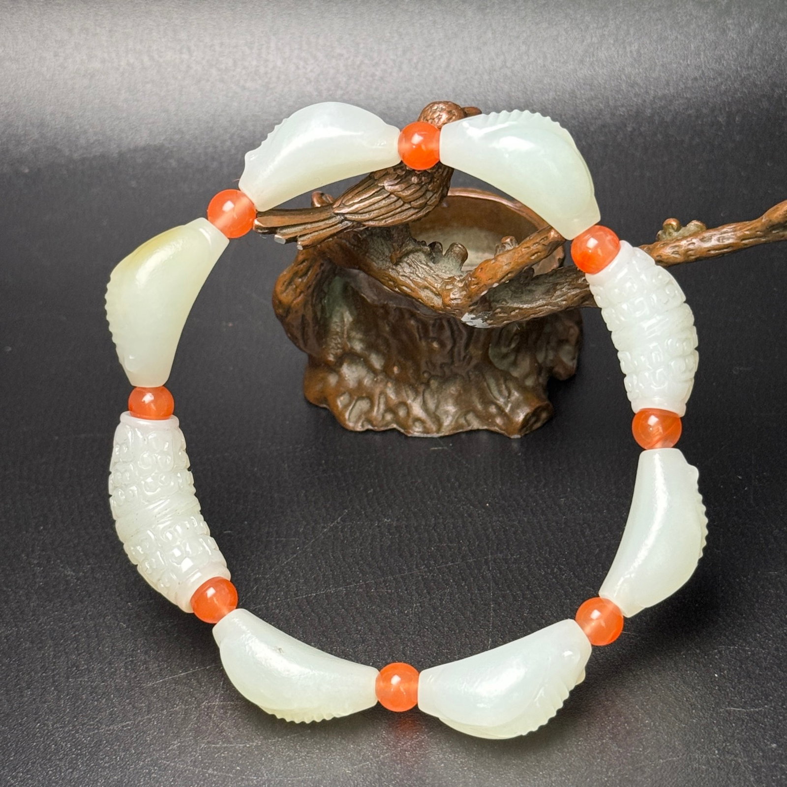 An Exquisite White Jade Ruyi Pattern Bracelets - 7