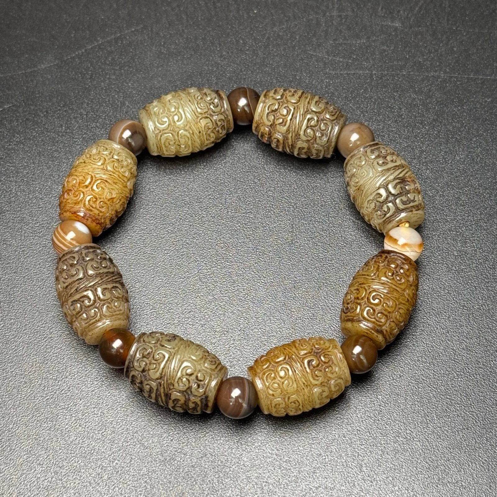 An Exquisite White Jade Ruyi Pattern Bracelets - 7