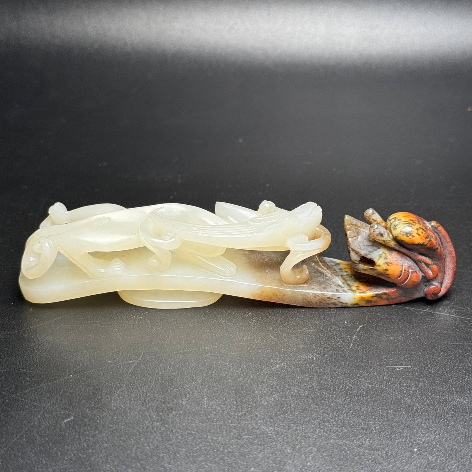 An Exquisite White Jade Dragon Pattern Hook - 3