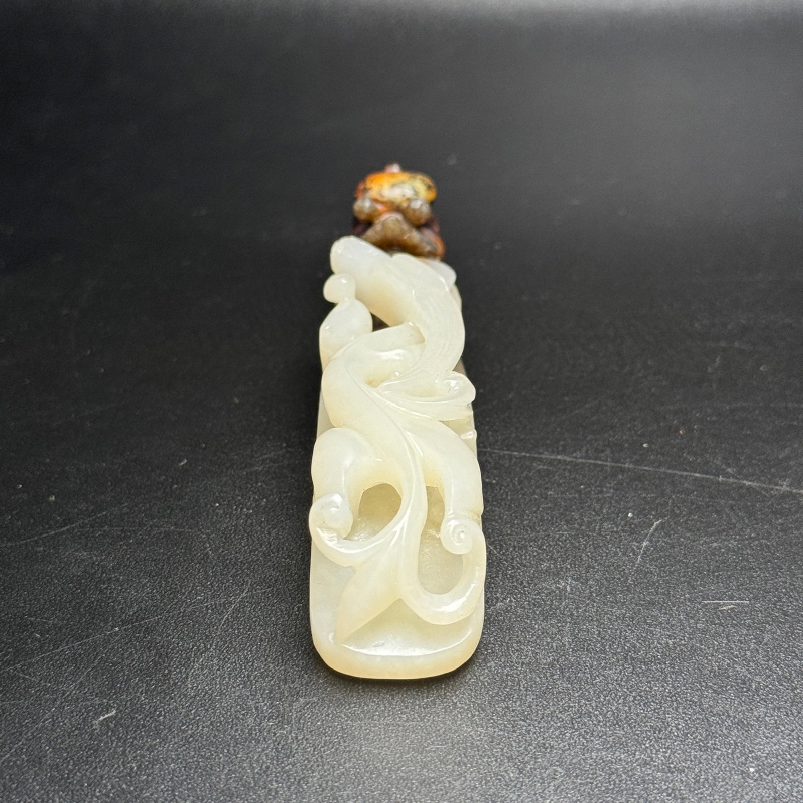 An Exquisite White Jade Dragon Pattern Hook - 4