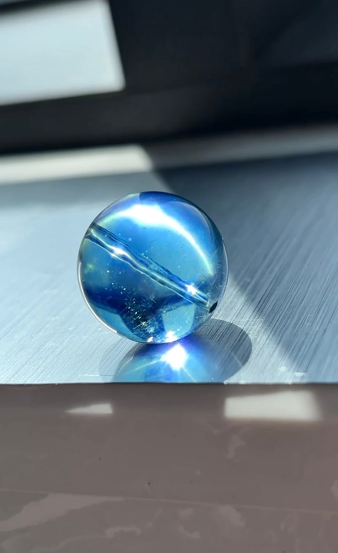 An Exquisite Aquamarine Pendant: An Exquisite Aquamarine Pendant,Size:18.5mm,Weight:8.9g 海蓝宝吊坠