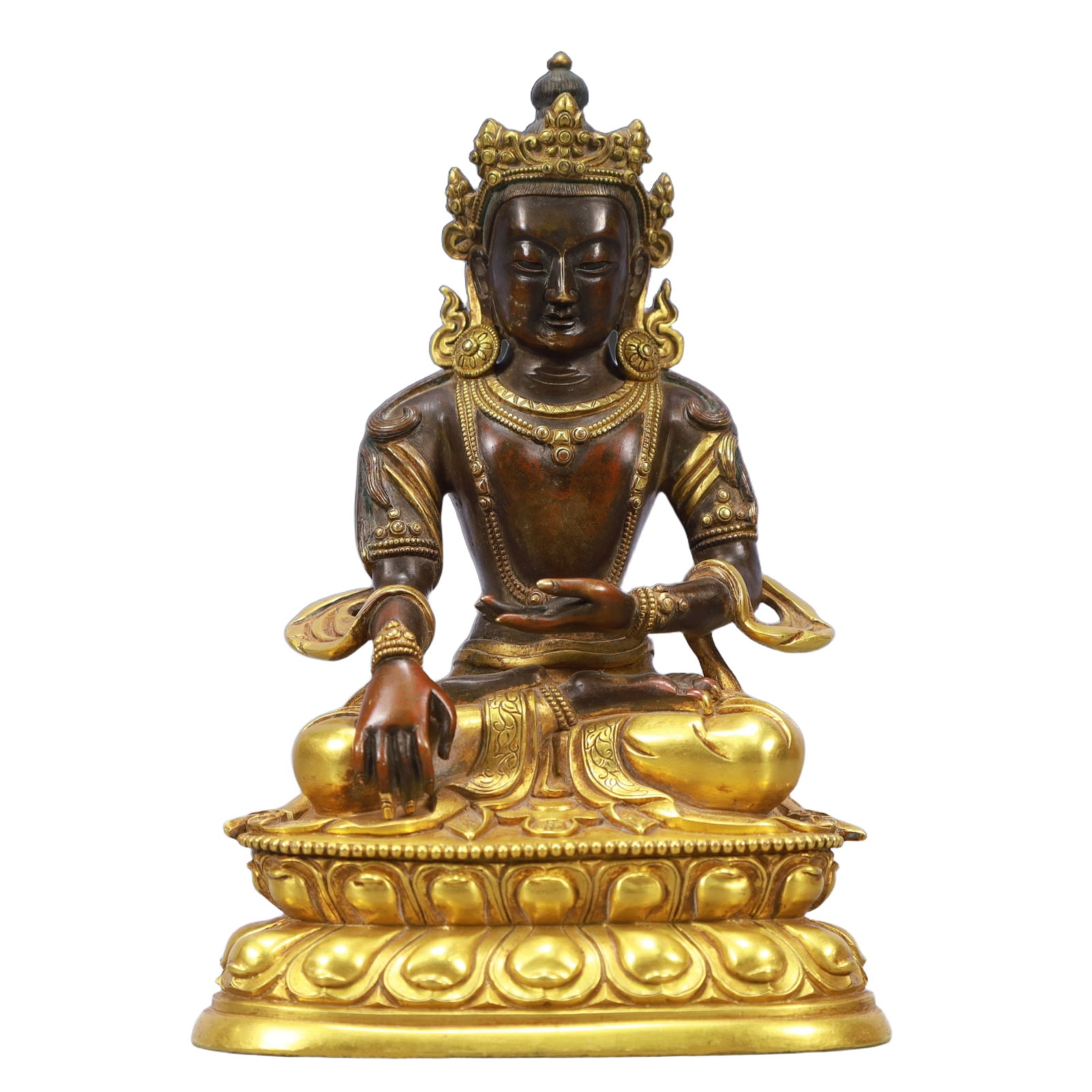 A Solemn Gilt Bronze Statue of Tara: A Solemn Gilt Bronze Statue of Tara,Ming Dynasty, China,Size:4.7inx3.3inx6.9in Weight:1350g 铜鎏金度母像,中国明代