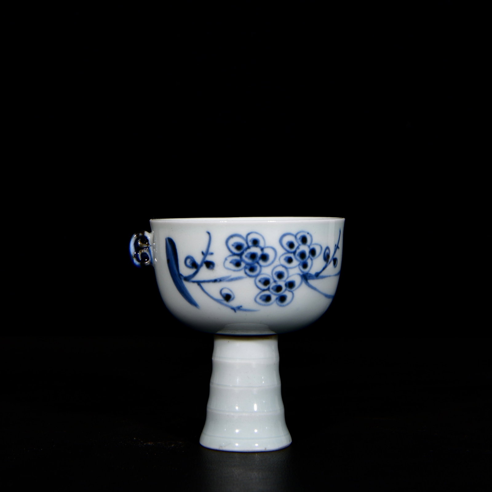 An Exquisite Blue and White Plum Blossom Pattern Stem Cup (1 of 9)