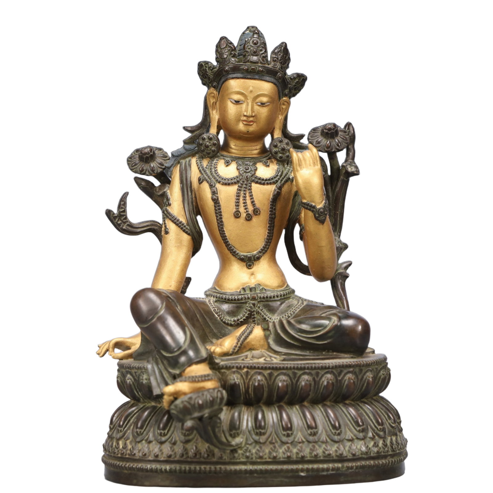A Solemn Gilt Bronze Statue of Tara (1 of 9)