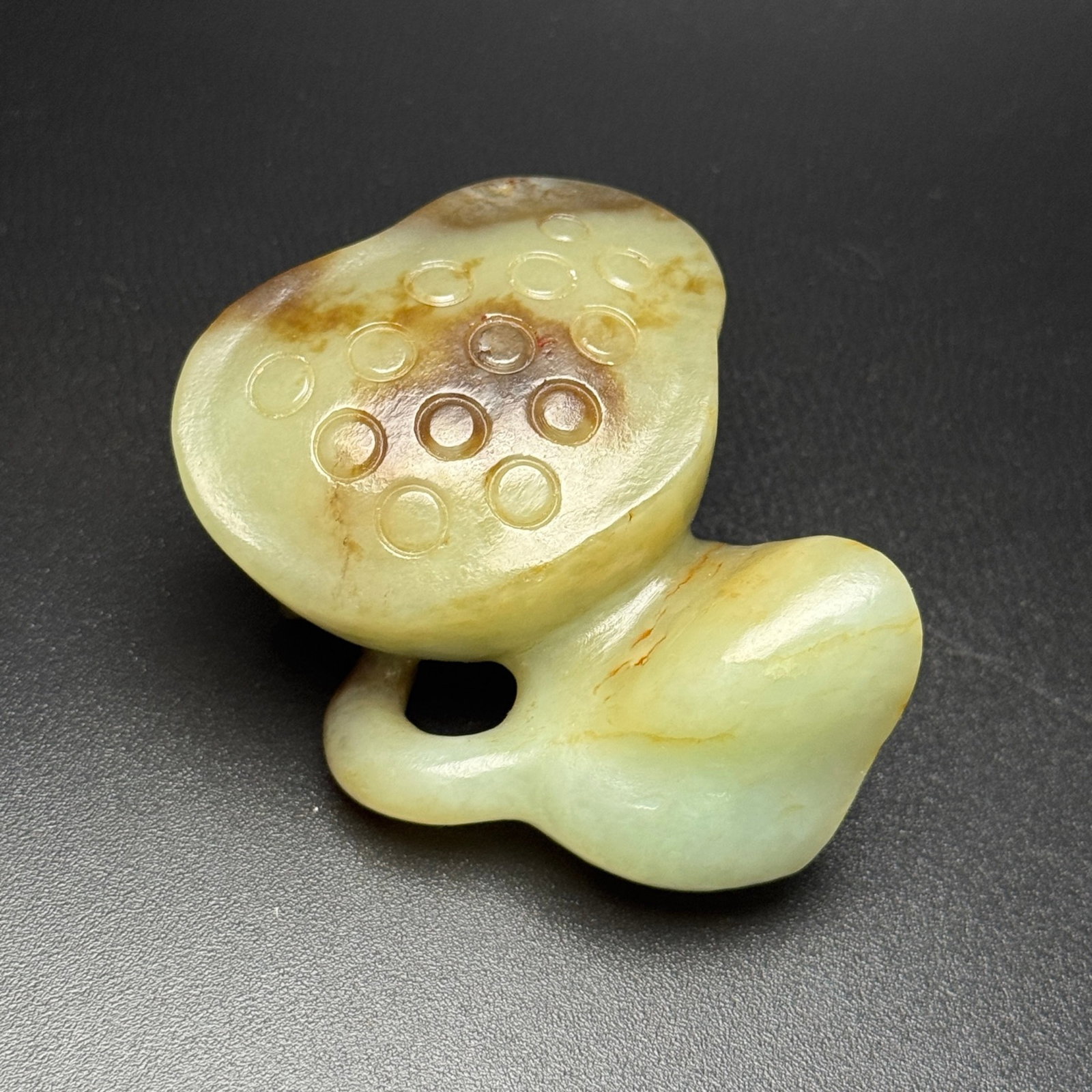 An Exquisite White Jade Lotus Pod Hand Piece (1 of 7)