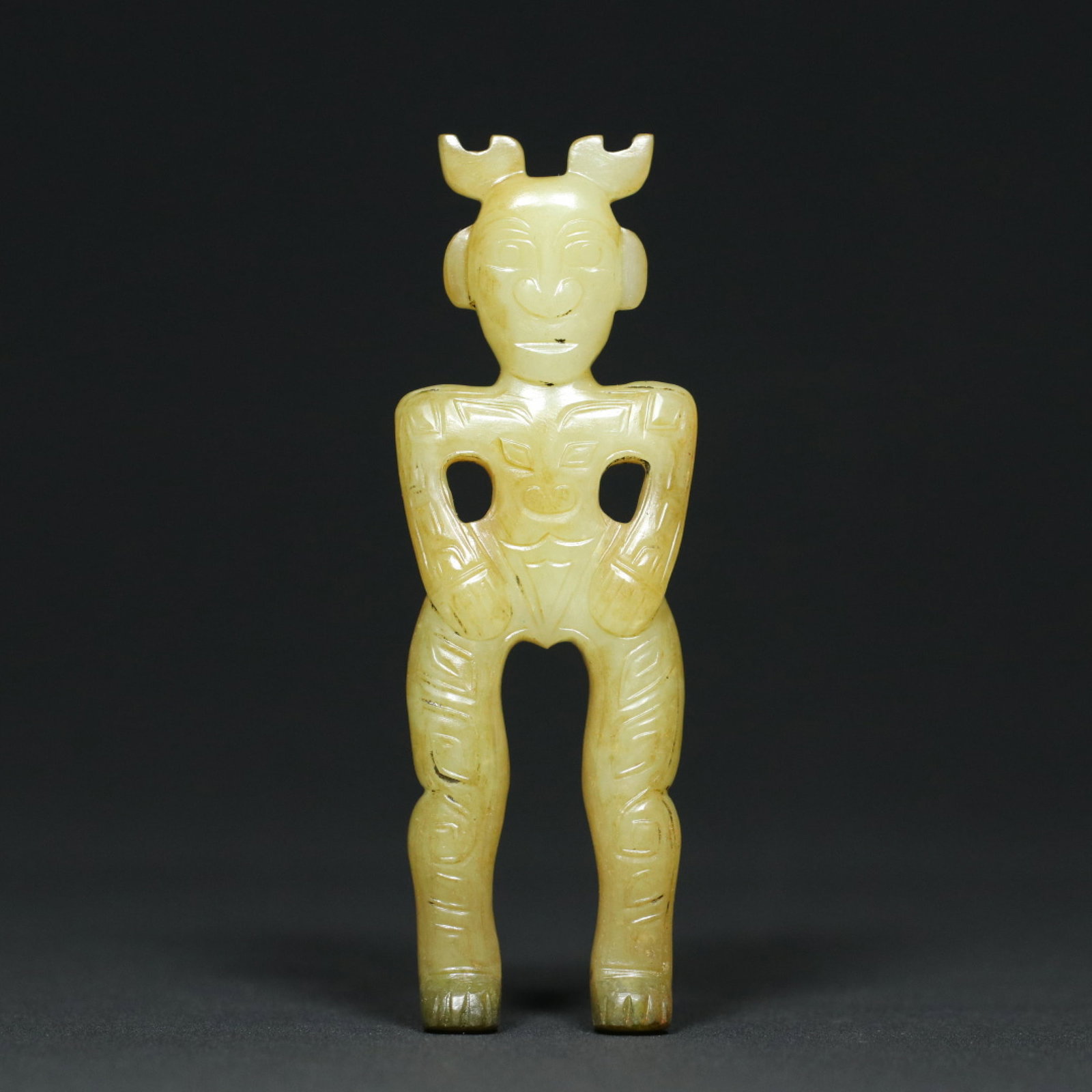 An Exquisite White Jade Figure Ornament: An Exquisite White Jade Figure Ornament,Qing Dynasty,China,Size:4inx1.3inx0.5in,Weight:54.9g 白玉人物摆件,中国清代