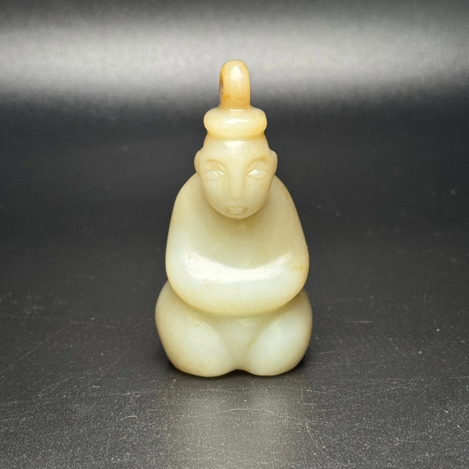 An Exquisite White Jade Figure Pendant: An Exquisite White Jade Figure Pendant,Qing Dynasty,China,Size:35mmx67mmx25mm,Weight:71g 白玉人物挂件,中国清代