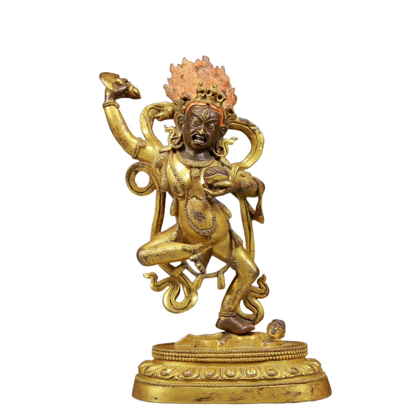 A Solemn Gilt Bronze Statue of Vajra Bodhisattva: A Solemn Gilt Bronze Statue of Vajra Bodhisattva,Ming Dynasty, China,Size:3.7inx2inx6.3in,Weight:755g 铜鎏金金刚菩萨像，明代