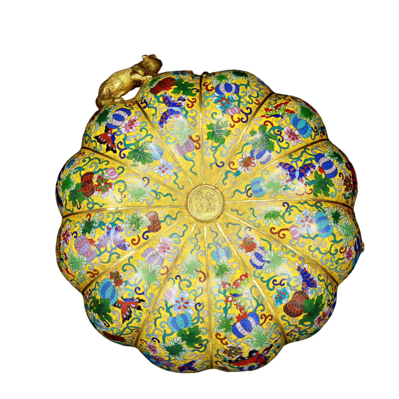 An exquisite cloisonné 'squirrel and grape' pattern box - 10