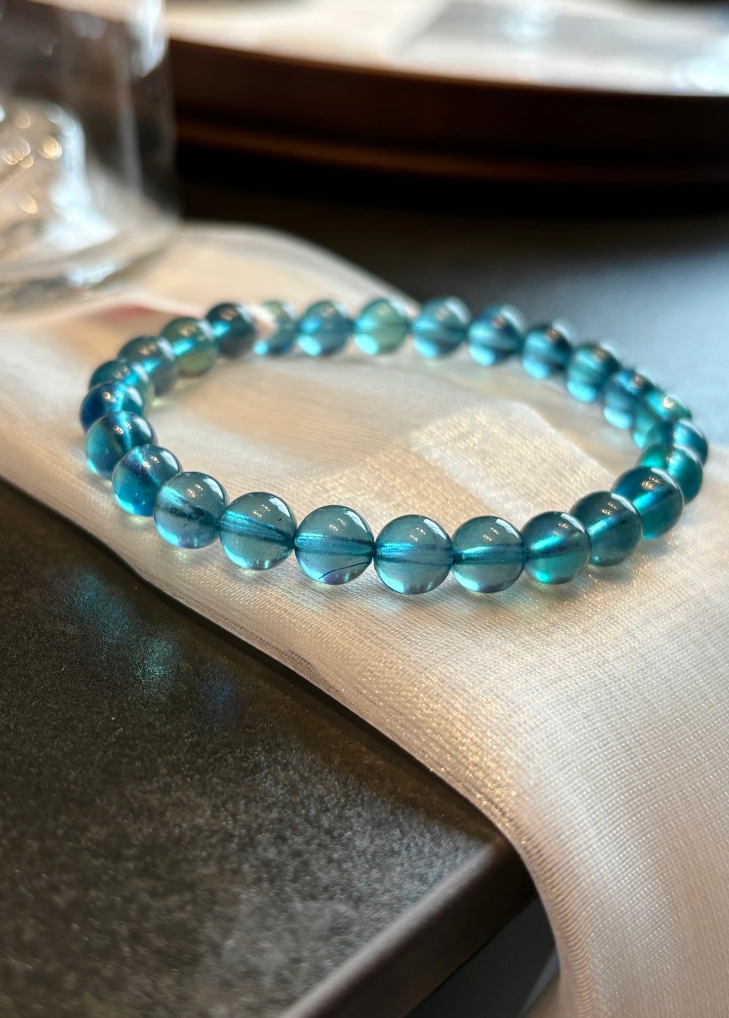 An Exquisite Aquamarine Bracelets: An Exquisite Aquamarine Bracelets,Size:7.2mm,Weight:13.9g 海蓝宝手串