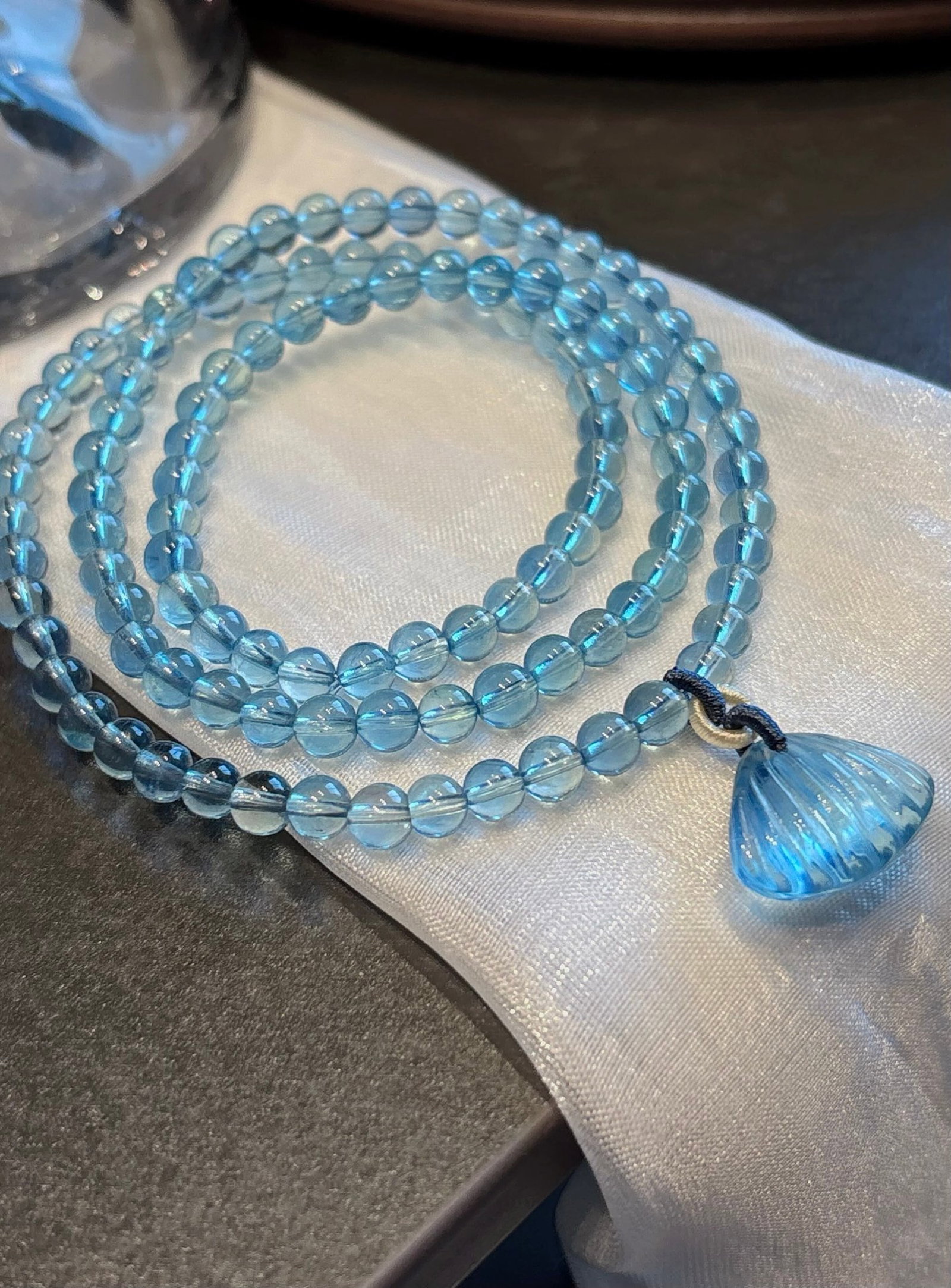An Exquisite Aquamarine Bracelets: An Exquisite Aquamarine Bracelets,Size:5.2mm,Weight:23.3g 海蓝宝手串