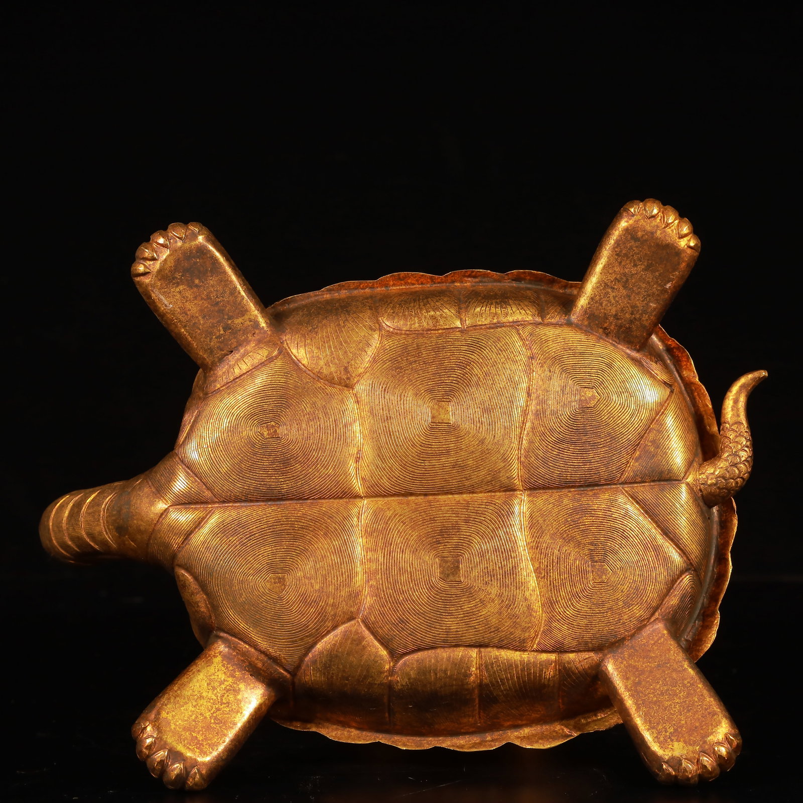 A Rare Gilt Bronze Turtle Ornament, With Scriptures - 15