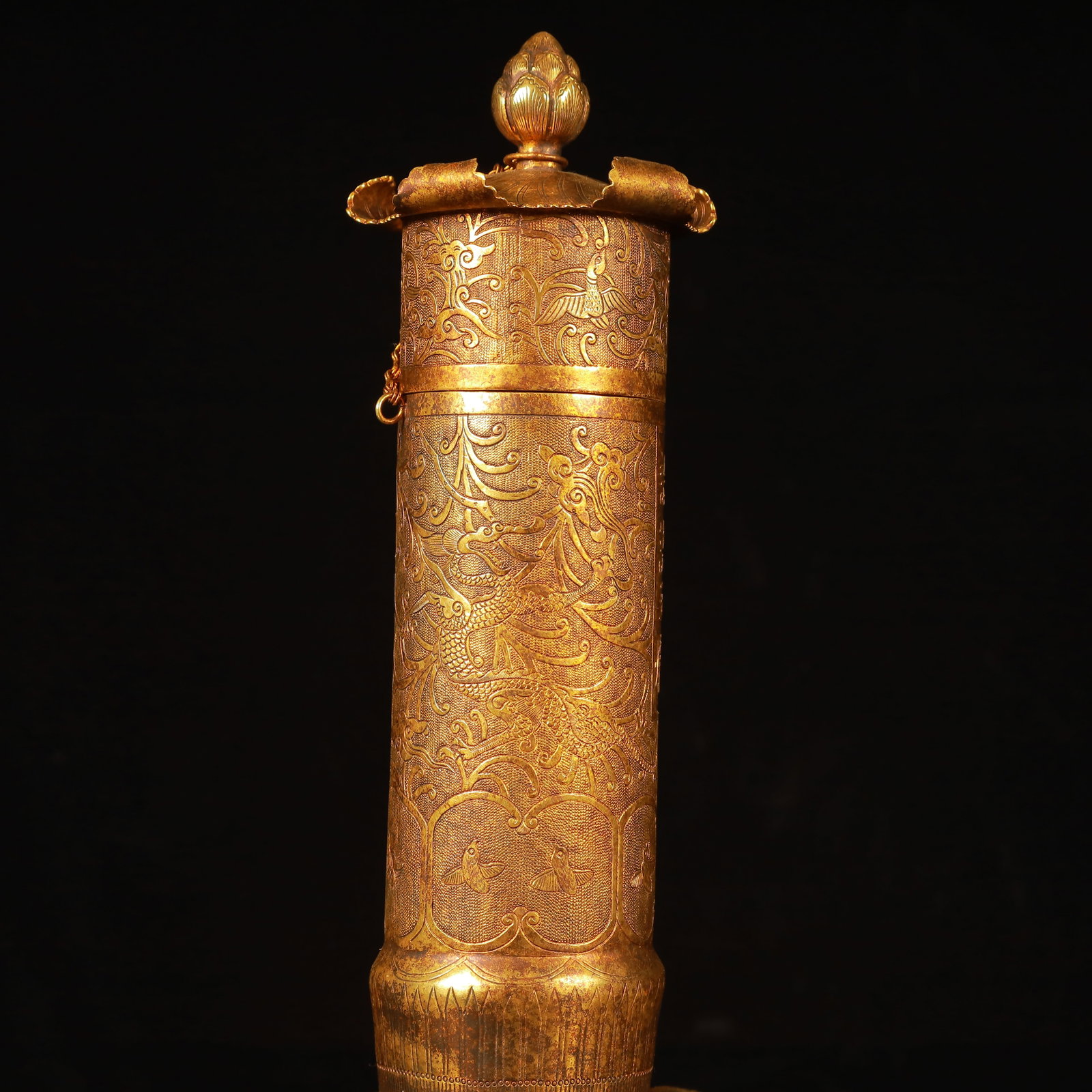 A Rare Gilt Bronze Turtle Ornament, With Scriptures - 2
