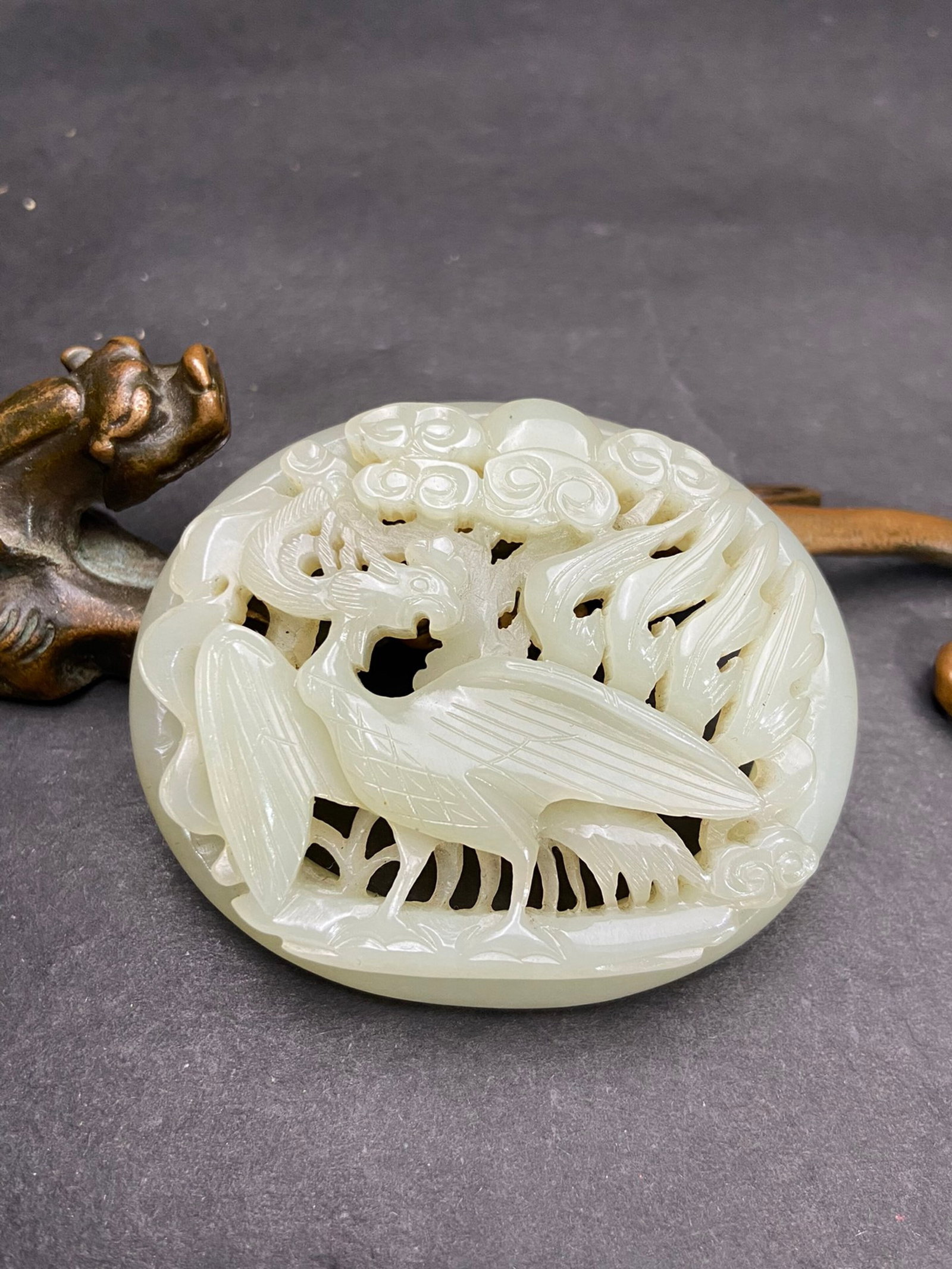 An Exquisite White Jade Phoenix Pattern Pendant (1 of 9)