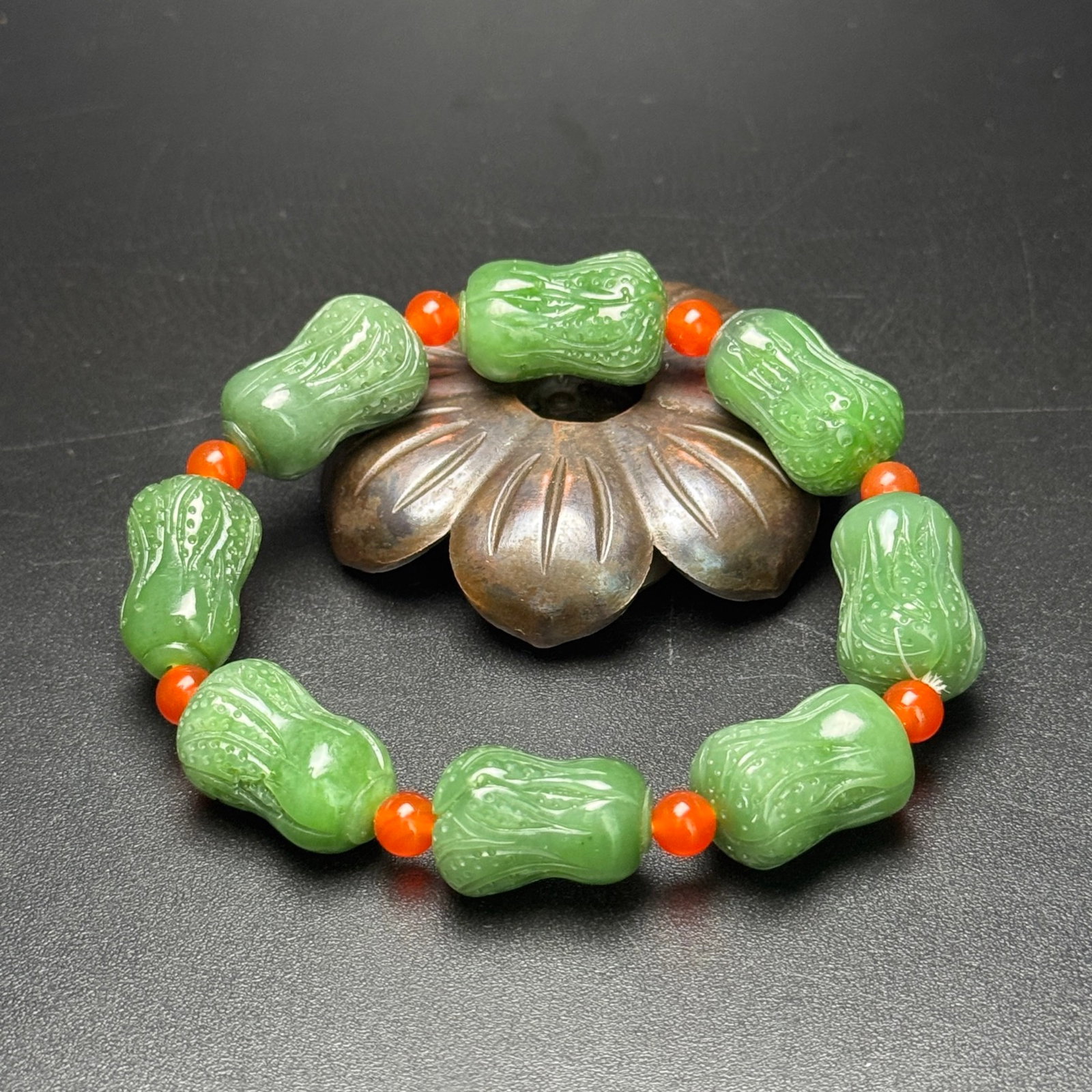 An Exquisite Jasper Cabbage Bracelets - 5