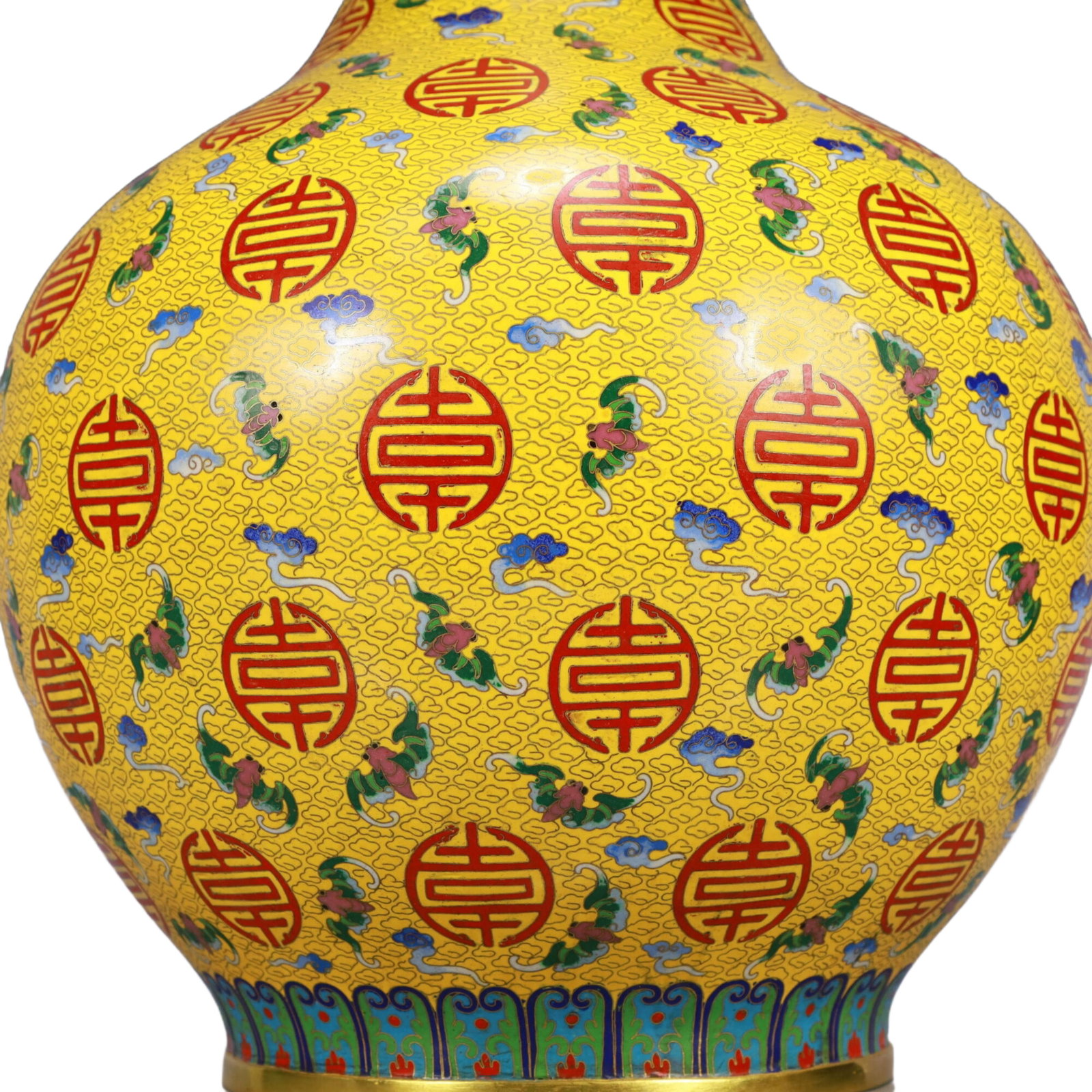 A Huge Cloisonne Bats and Peach Pattern Vase - 5