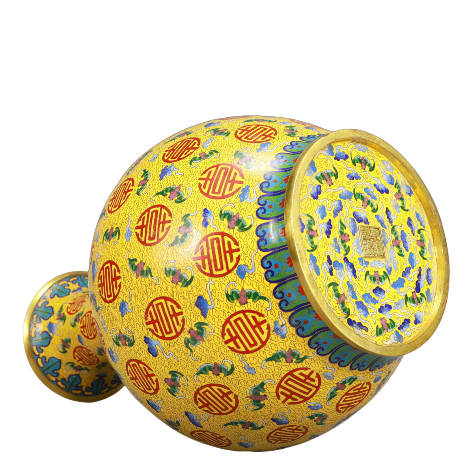 A Huge Cloisonne Bats and Peach Pattern Vase - 8