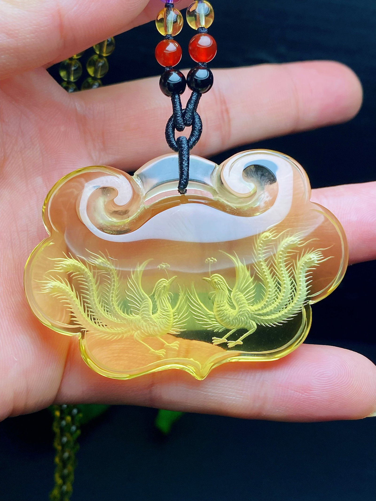 An Exquisite Crystal Phoenix Pattern Pendant (1 of 6)