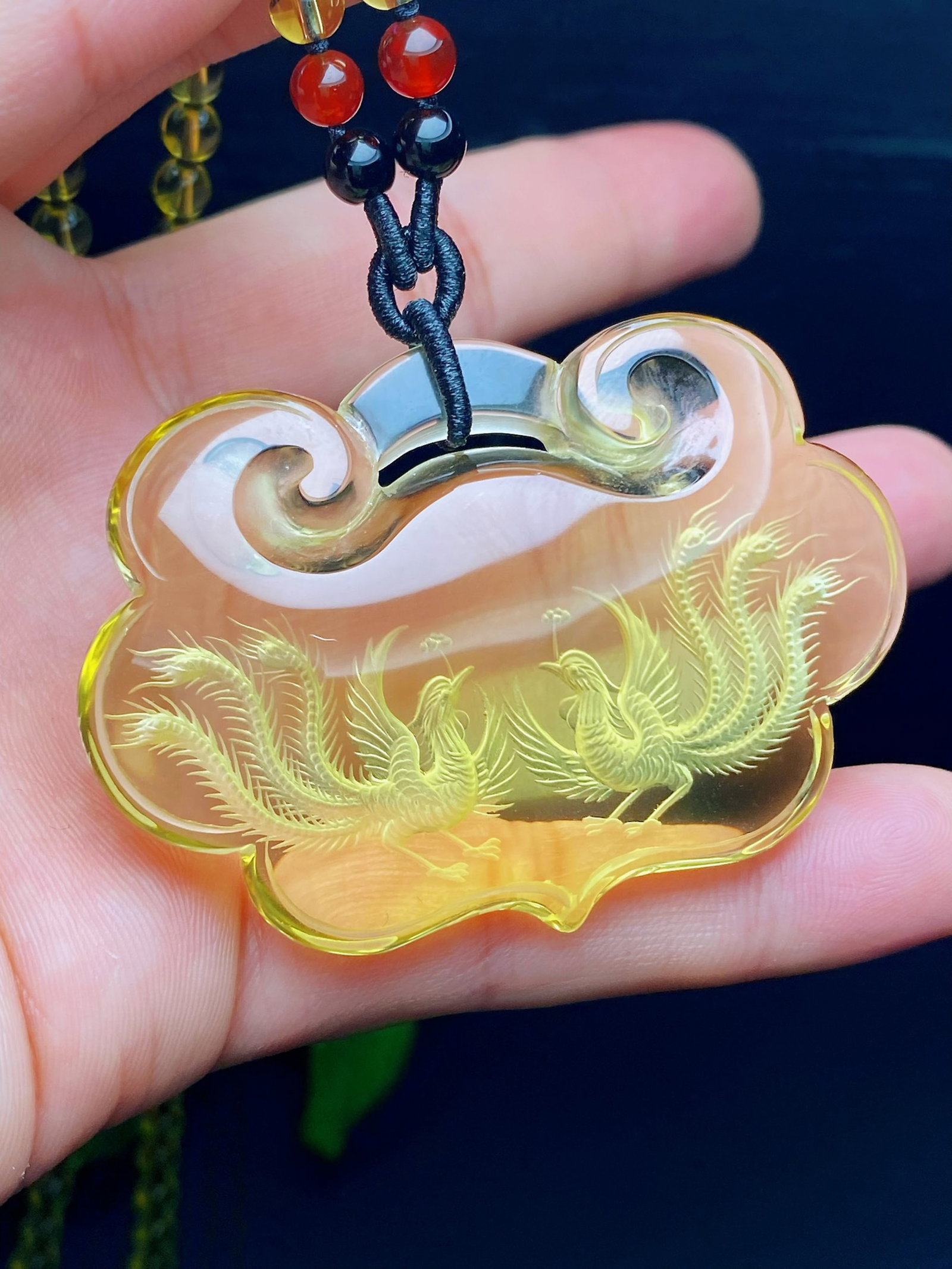 An Exquisite Crystal Phoenix Pattern Pendant - 4